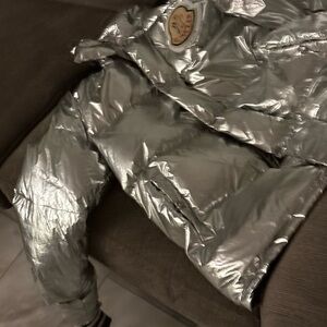 Moncler Silver Puffer Jacket